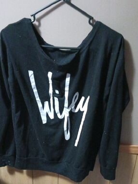 Wifey Graphic Long Sleeve Tee - Black